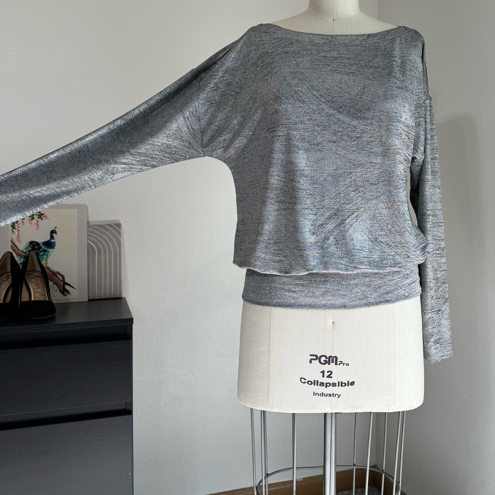 WHBM Silver Knit Tunic M